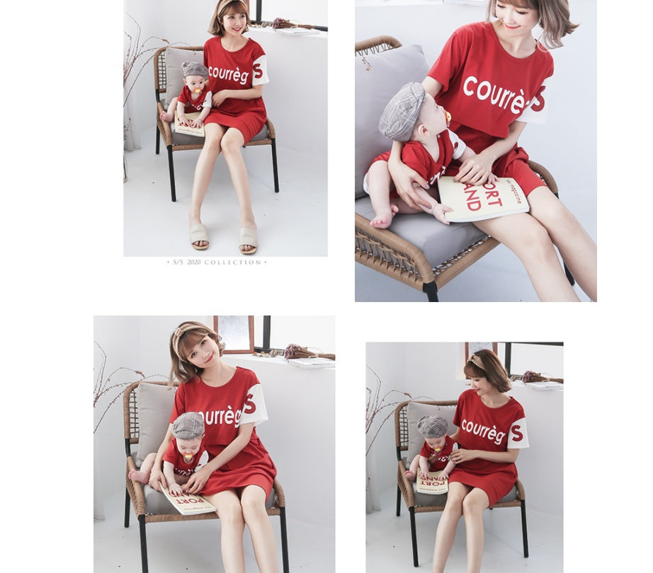 Plus Size Maternity Cotton Dress Set