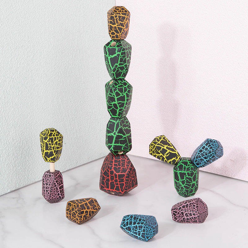 Rainbow Cactus Wooden Stacking Toy